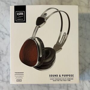 NWOT LSTN Troubadour Headphones Cherry Wood